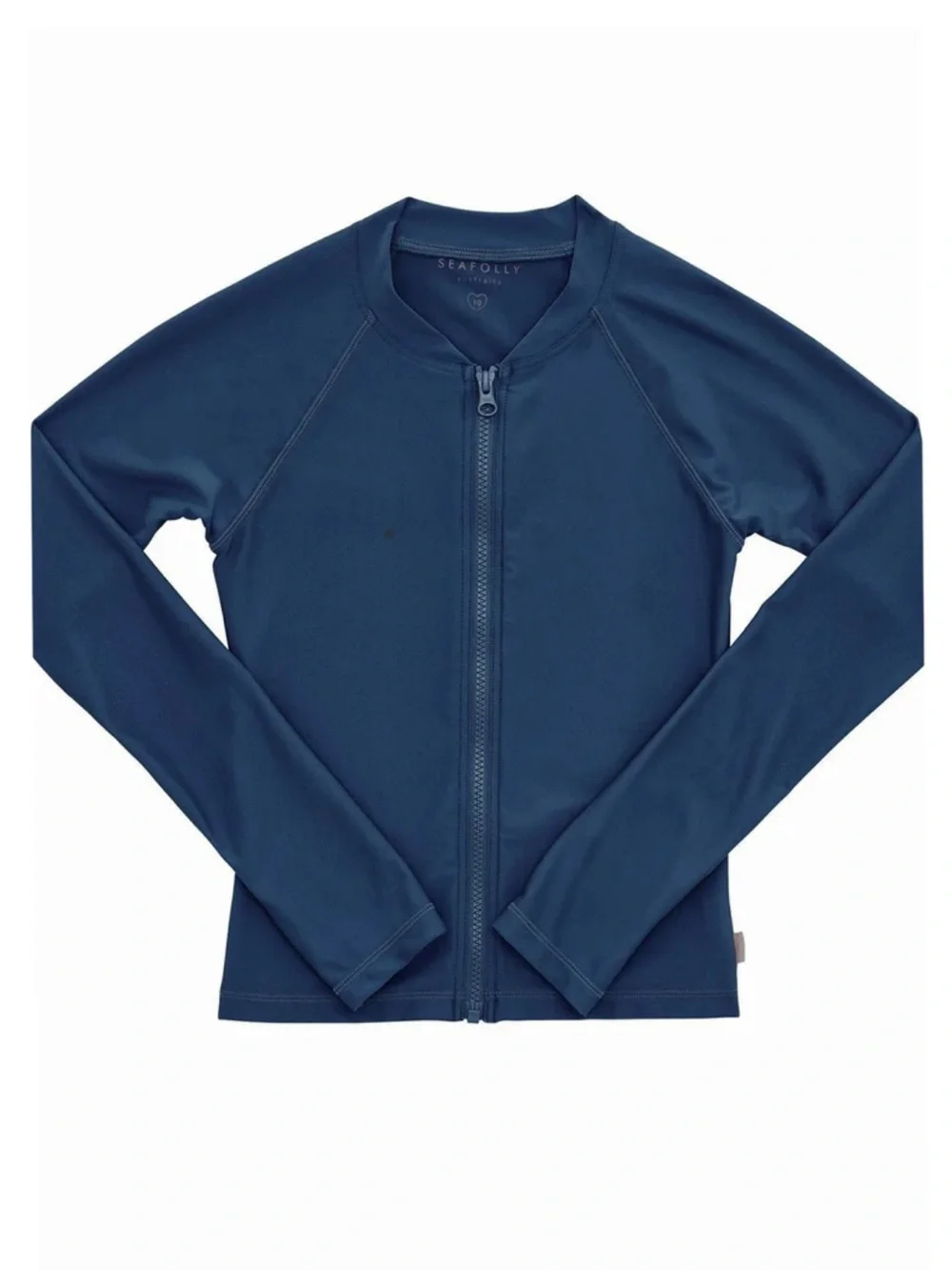 Seafolly Girls UV  Rash Top Indigo Blue Full-Zip Long Sleeve Rash Guard Size 12